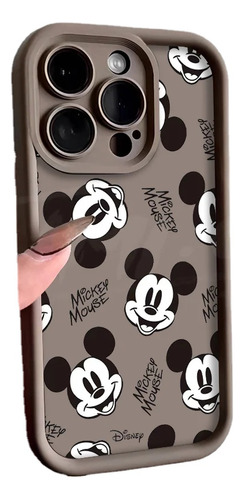 Funda Mickey Mouse Sketch Para iPhone 14, 11, 13, 12, 15