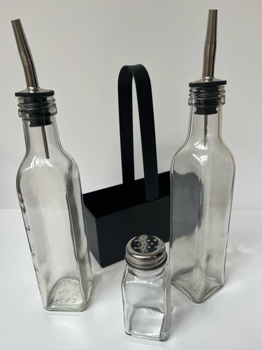 Aceitero Y Vinagrero, Conjunto De Botella Y Salero