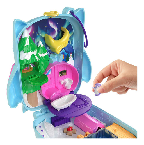 Polly Pocket Set De Juego Compacto Pijamada De Búho Multicolor
