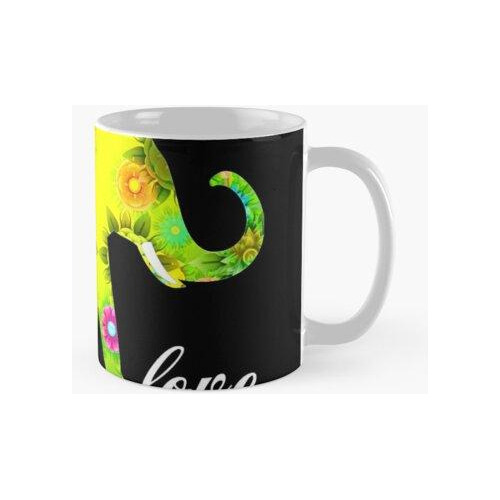 Taza Hermoso Regalo De Elefante De Flores Calidad Premium