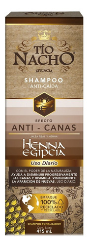 Shampoo Tío Nacho Efecto Anti-canas Henna Egipcia Con 415ml