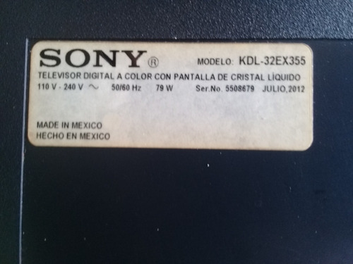 Imagen 3 de 3 de Televisor Led 32 Kdl-32ex355 Detalles