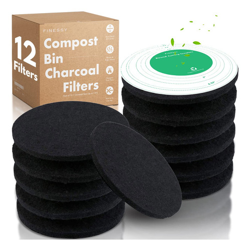 Filtro De Carbn De Cocina Para Compostaje, Paquete De 12 Fil