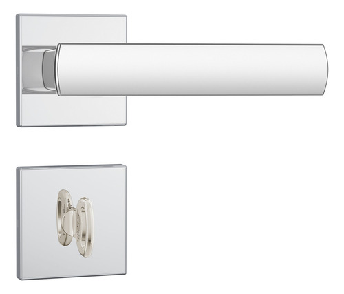 Fechadura Porta Banheiro Stam 823/35 Roseta Quadrada Cromada Cor Cromado