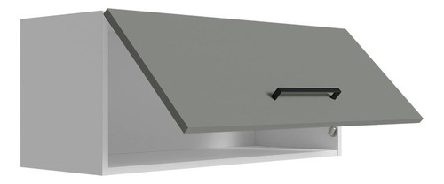 Armario Aéreo Multiuso Madesa Agata 80cm 1 Puerta Bg Color Blanco/gris
