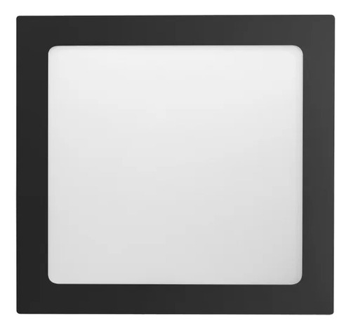 Kit 10 Painel Led Embutir Quadrado Preto 18w Branco Quente