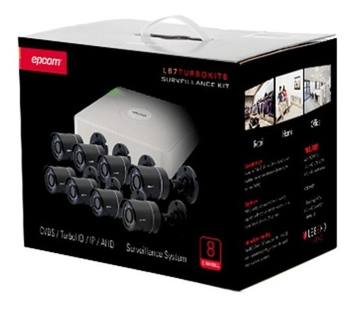 Kit Cctv De 8 Cámaras Tipo Bala Turbohd Dvr 1080p Lite Epcom