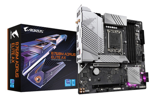 Placa-mãe Gigabyte B760m Aorus Elite Ax Lga 1700 Pcreg Black