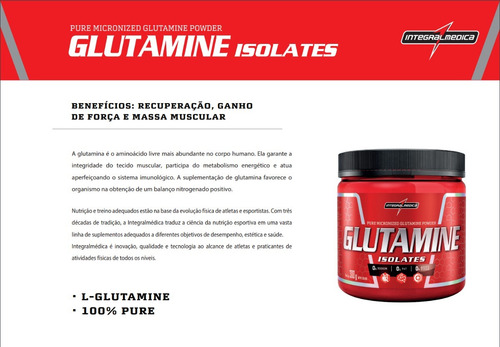 Glutamina Pura Isolates 300g - Integral Medica