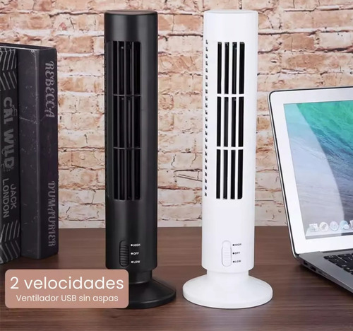 Ventilador Torre Mini Con Dos Marchas De Aire, Pack 2 Piezas Blanco