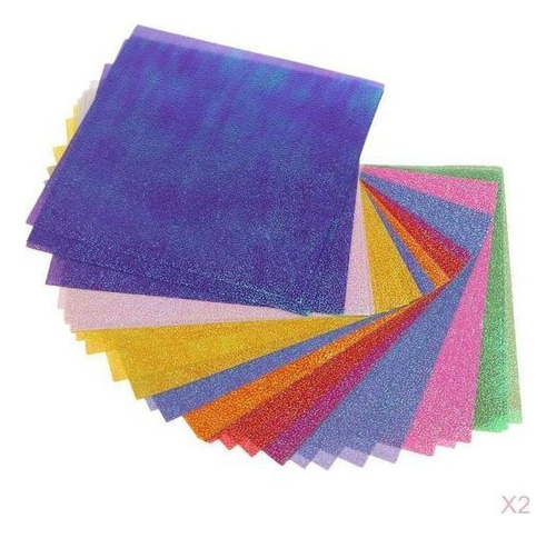 50x Papel De Colores Papeles De Origami Hojas Brillantes