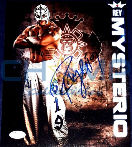 Foto Autografiada Rey Mysterio Wwe Lucha Libre Wrestlemania