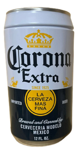 Alcancía Metálica En Forma De Lata De Cerveza Corona Extra Color Blanco Lata De Corona Extra