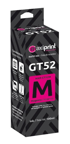 Tinta Maxiprint Compatible Hp Gt52 Magenta (m0h55al)