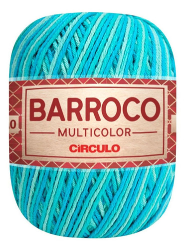 Barbante Barroco Multicolor 6 Fios 200g Linha Crochê Círculo Cor Tiffany