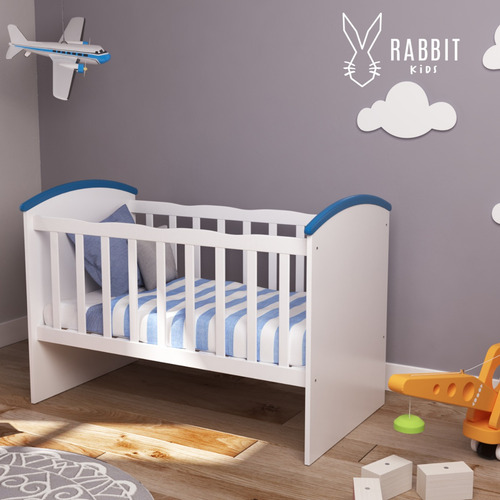 Cuna Fija Tradicional Barrotes P/ Colchón 60x120 Rabbit Kids