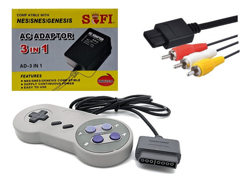 Joystick Compatible  Snes Fat Junior Japon+transformador+av