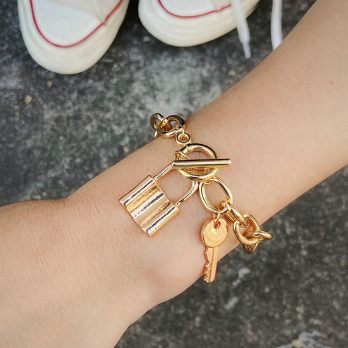Pulsera De Cadena Gruesa Con Colgante De Cadena Gruesa Cold