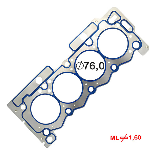 Junta Cabecote Aco Peug 207 1.4 8v 82cv Flex 12/13 Tu3jp Kfw