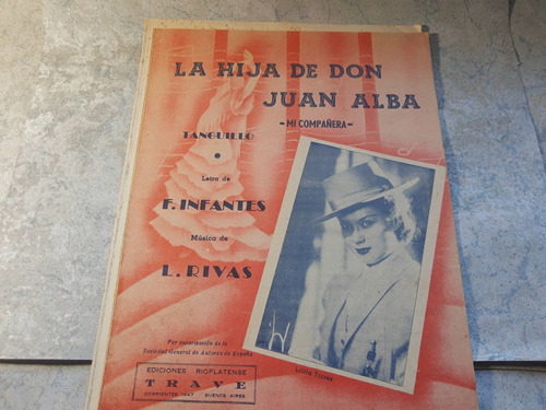Partitura La Hija De Don Juan Alba Tanguillo Lolita Torres