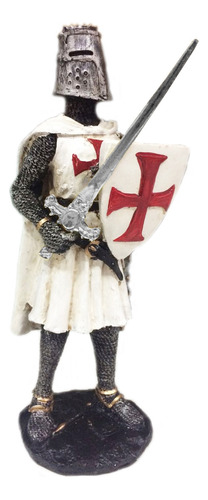 Cavaleiro Templário Guerreiro Medieval Branco Espada Escudo