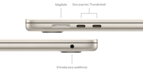 Macbook Air 15 Chip M3 8 Núcleos, 512 Gb Ssd Blanco Estelar Blanco Estelar