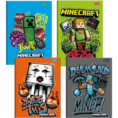 Caderno Minecraft Brochurinha Pequeno 40fls - Foroni