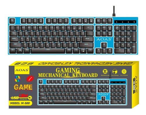 Teclado Gamer Mecanico Retroiluminado Aoas M500 64234 Shine Color del teclado Negro