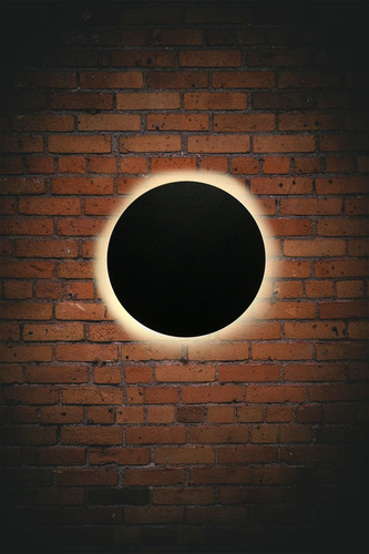 Lámpara Lampara De Pared Arbotante Led Mundo Lucido Arb12b Color Circular Delgado Negro Luz Calida 3500k 85v-265v
