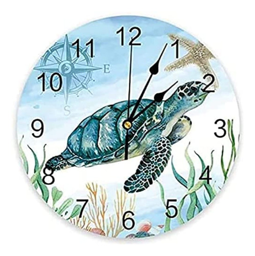 Reloje Para Sala Estar Reloj Pared Tema Tortuga Marina Hogar