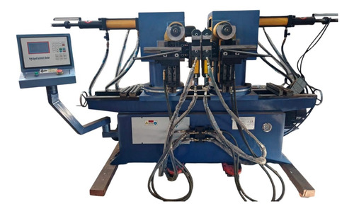 Dobladora De Caños Múltiple Cnc Doble Cabezal Azul