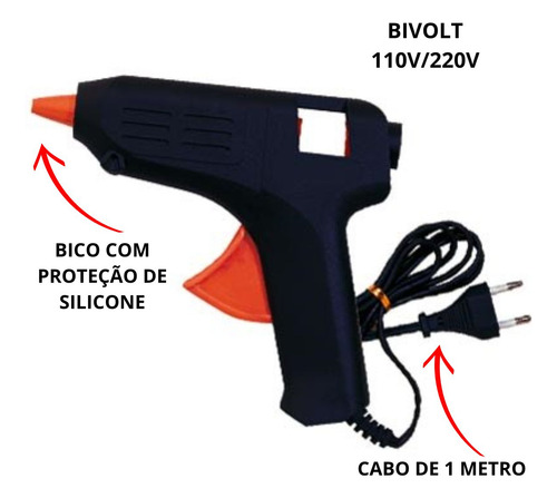 Pistola Revolver De Cola Quente Profissional Bivolt 40w