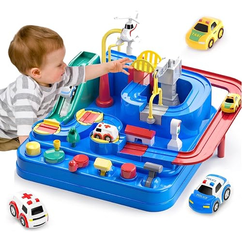Race Track For Toddlers 3-5, Kids Race Track Toys For B...