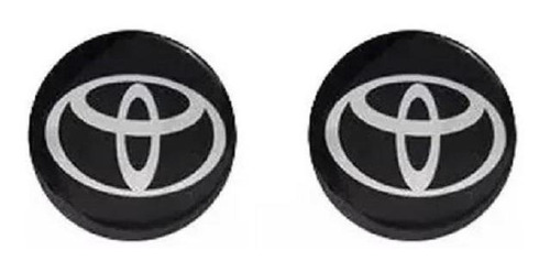 2 Apliques Emblema Adesivo Toyota 14mm Chave Aluminio