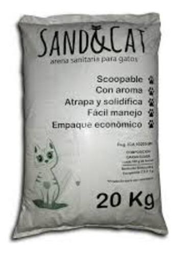 Arena Premium Sand & Cat 20 Kg x 20kg de peso neto