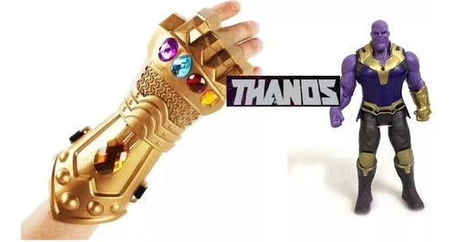  Thanos Muñeco  Con Luz + Guante Puño Plastico Aplique