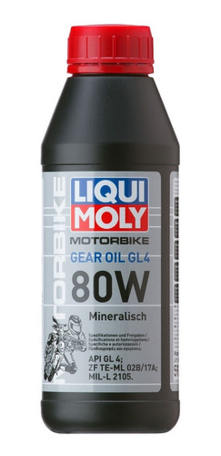 Aceite Transmisión Moto 80w Motorbike Gear Liqui Moly 500ml