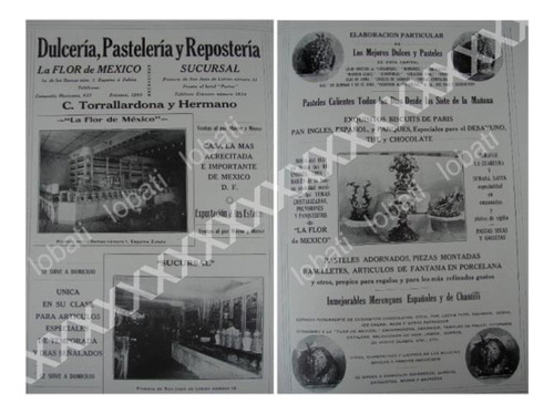 Cartel Pasteleria Y Dulceria La Flor De Mexico 1909 184
