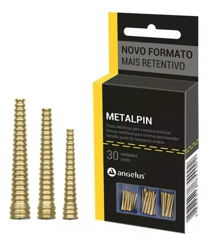 Pinos Para Pivô Provisório Metálicos Metalpin C/30 - Angelus