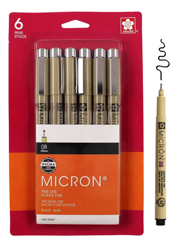 Sakura Pigma Micron Fineliner Pens Bolígrafos Tinta Negra O