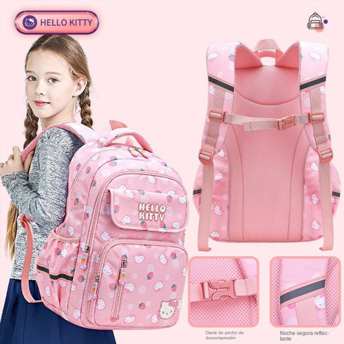 Hellokitty Exquisita Niña Estudiante Mochila Escolar, Los Niños De Protección De La Columna Vertebral Mochila, Bolso De La Computadora De Las Niñas