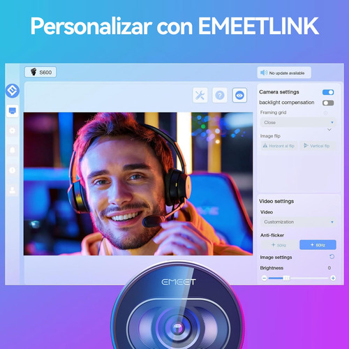 Cámara Web 4k Uhd Emeet S600 Kit, Con Trípode, 1080p 60fps