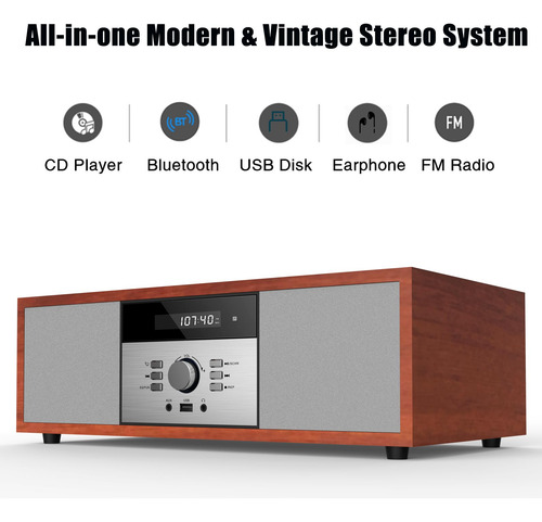 Sistema Estéreo Bluetooth Wiscent Nostalgic Vintage Micro Hi