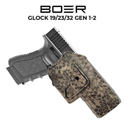 Imagen 2 de 10 de Funda Pistolera Boer Glock Porta Cargador Doble Universal