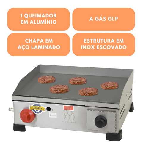 Chapa A Gás 30x40 Com 1 Queimador Ch1041 - Marchesoni