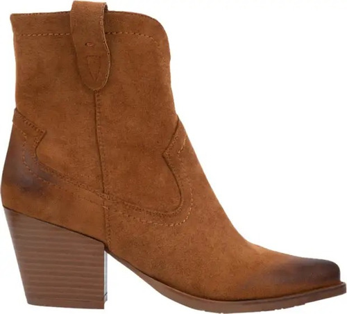 Botas Vaqueras Cafes De Moda Tacon Grueso 7cm Mujer