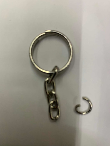 100 Herraje Con Cadena Para Llavero Y Argolla En Niquel !!!