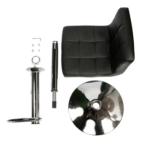 Banqueta Taburete Sillon Barra Bar Acolchado Pack De 2 Acabado de la estructura Cromado Color Negro