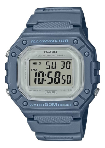 Reloj Casio Unisex W-218hc Illuminator Alarma Calendario Color de la correa Gris Color del bisel Gris Color del fondo Neutro