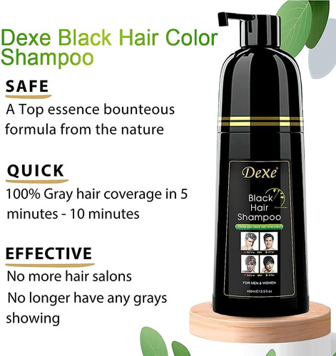 Shampoo De Tintura De Cabelo Dexe 13,5 Fl Oz, Preto Semiperm